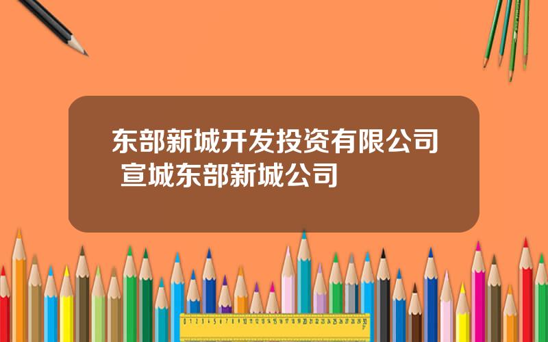 东部新城开发投资有限公司 宣城东部新城公司